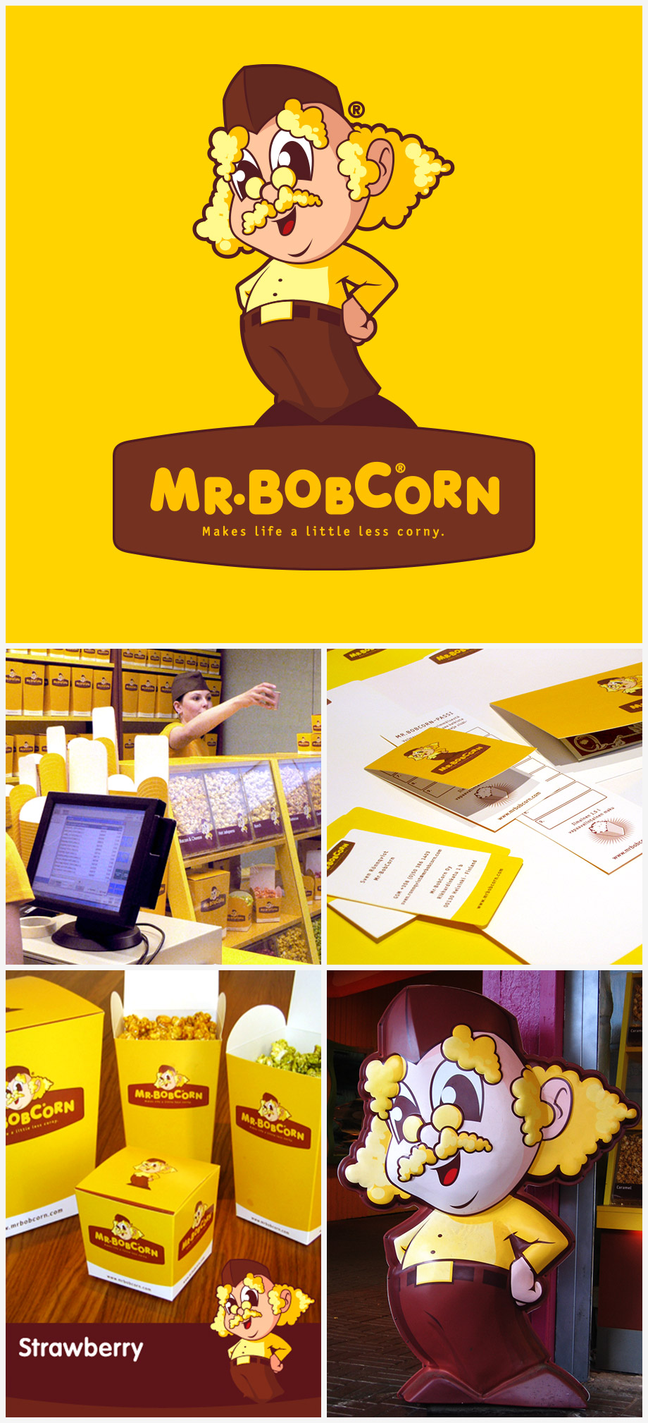 Visual identity for a popcorn brand