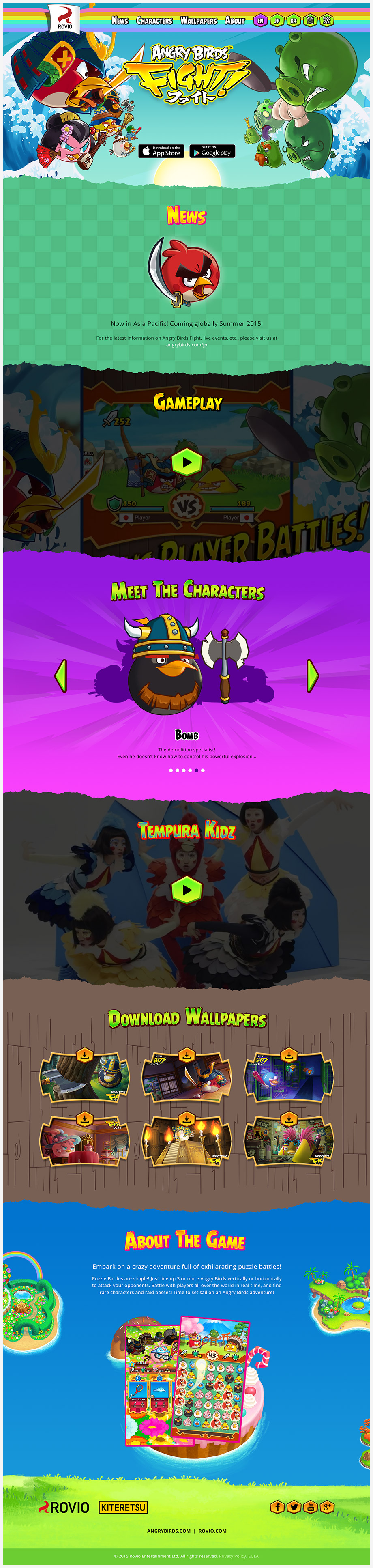 Rovio's Angry Birds Fight! webpage